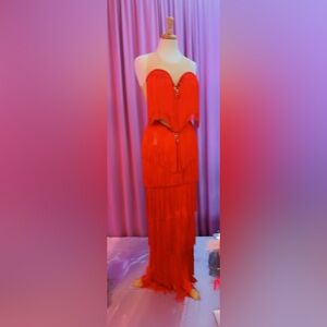 Orange Strapless Sweetheart Gown for Prom